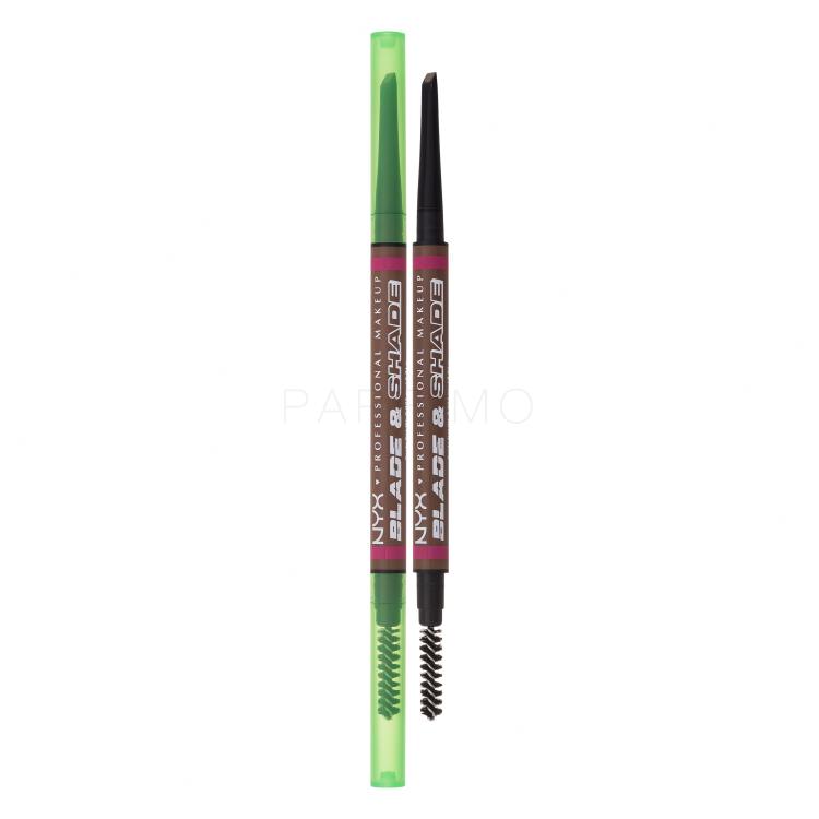 NYX Professional Makeup Blade &amp; Shade Dual Edge Brow Pencil Creion pentru femei 0,06 g Nuanţă 04 Taupe