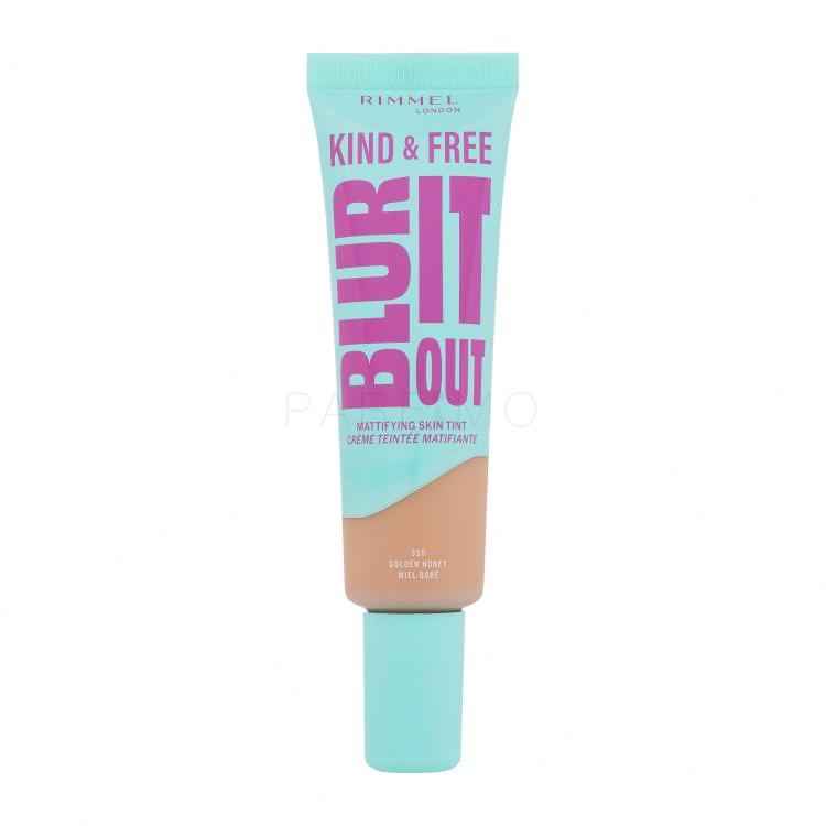 Rimmel London Kind &amp; Free Blur It Out Mattifying Skin Tint Fond de ten pentru femei 30 ml Nuanţă 350 Golden Honey