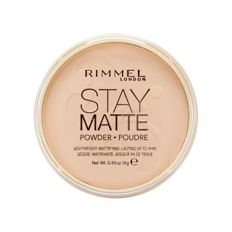 Rimmel London Stay Matte Pudră pentru femei 14 g Nuanţă 005 Silky Beige