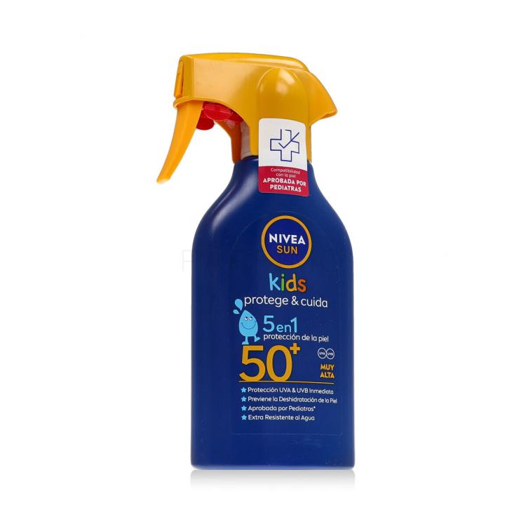 Nivea Sun Kids Protect &amp; Care Sun Spray 5 in 1 SPF50+ Pentru corp pentru copii 270 ml