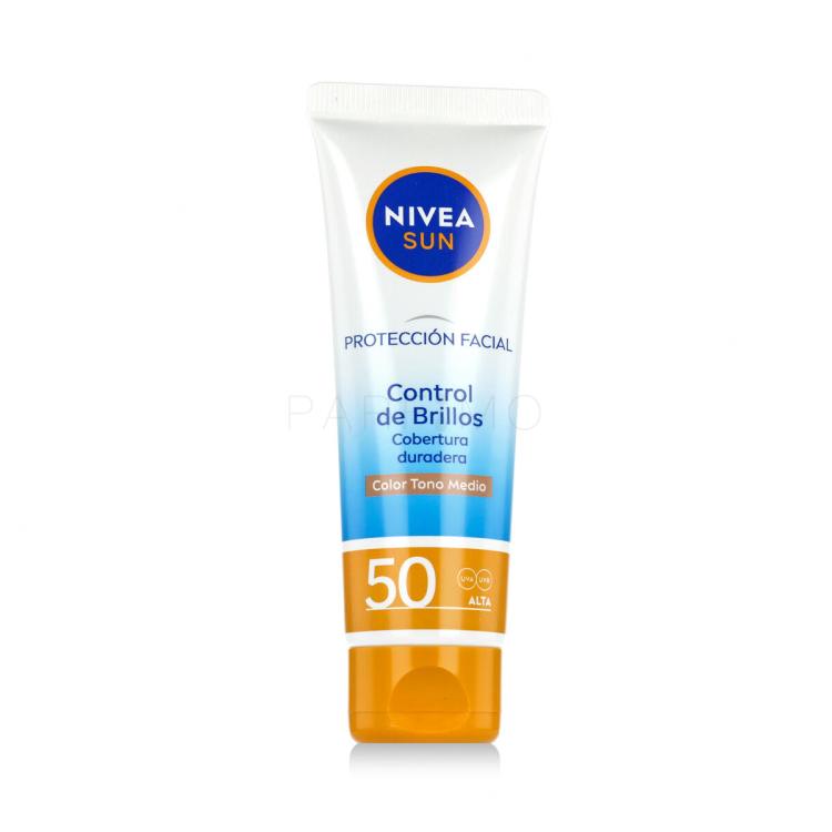 Nivea Sun UV Face Shine Control BB SPF50 Pentru ten pentru femei 50 ml Nuanţă Medium