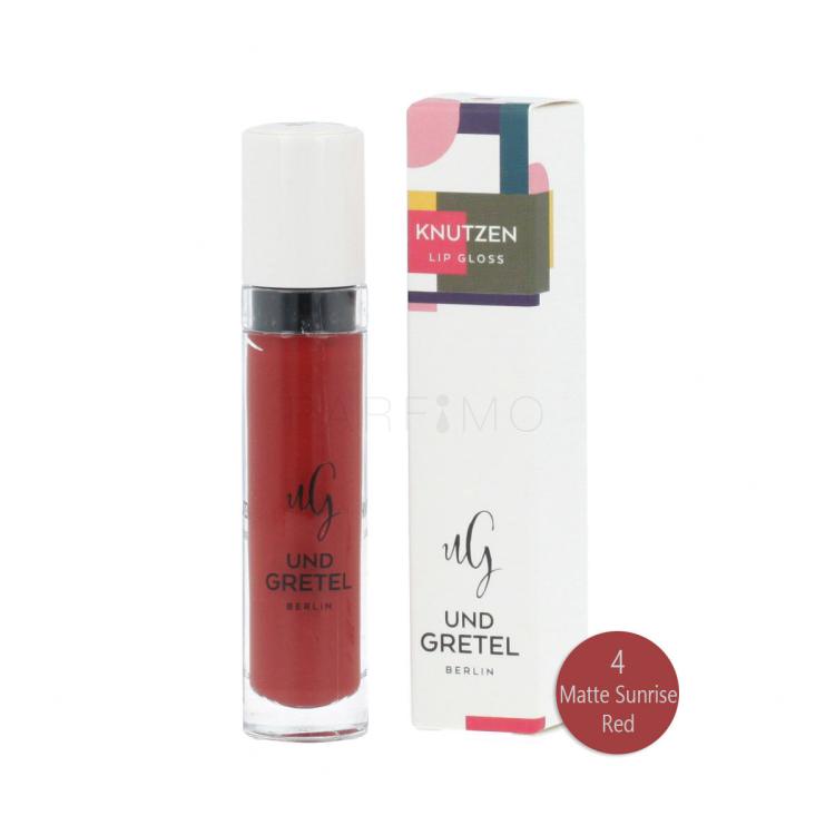 Und Gretel KNUTZEN Lip Gloss Luciu de buze 6 ml Nuanţă 4 Matte Sunrise Red