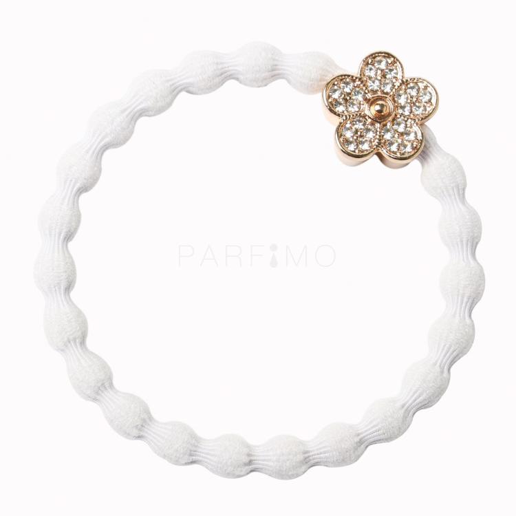 By Eloise London Bling Charms Daisy Flower Elastice de păr pentru femei 1 buc Nuanţă White
