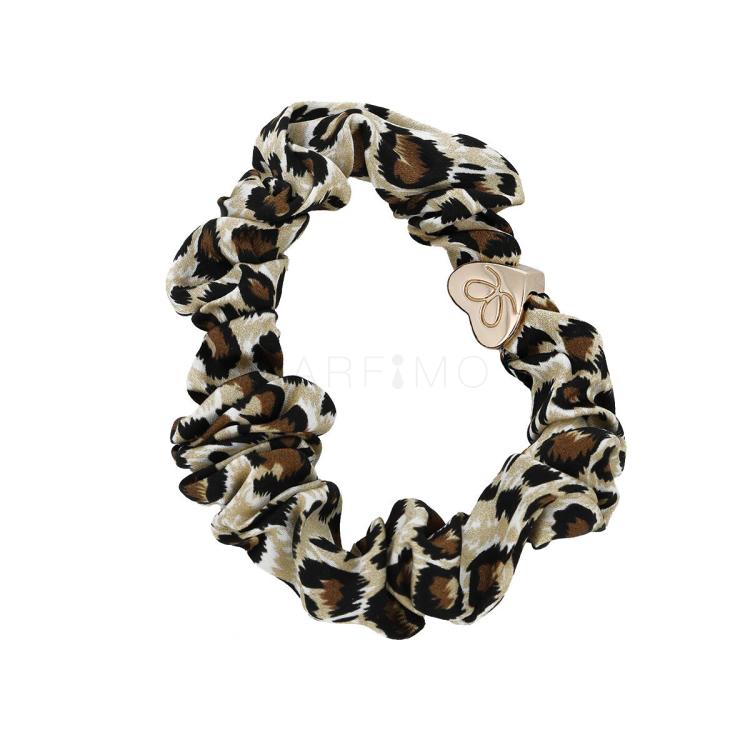 By Eloise London Silk Scrunchie Gold Heart Elastice de păr pentru femei 1 buc Nuanţă Leopard