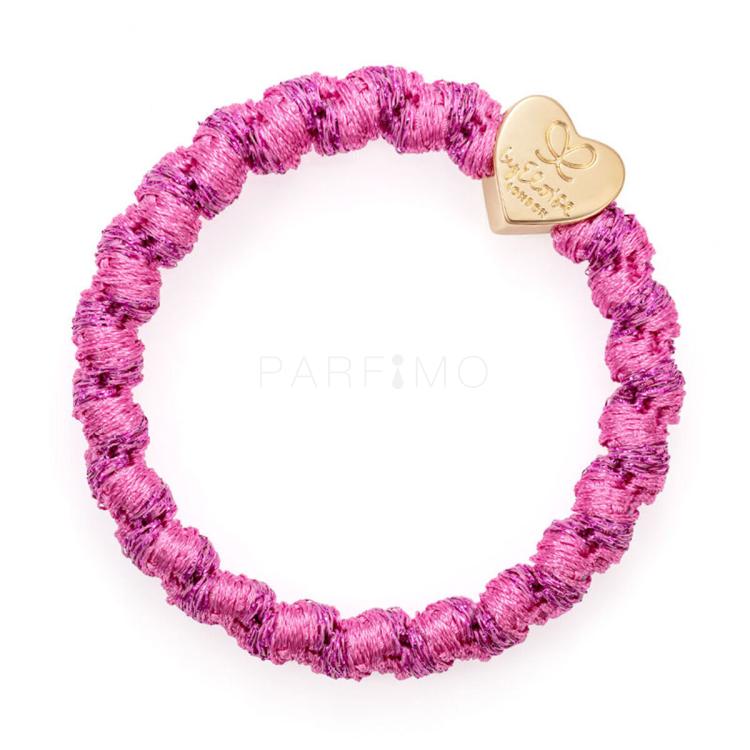 By Eloise London Woven Gold Heart Elastice de păr pentru femei 1 buc Nuanţă Bubblegum Pink