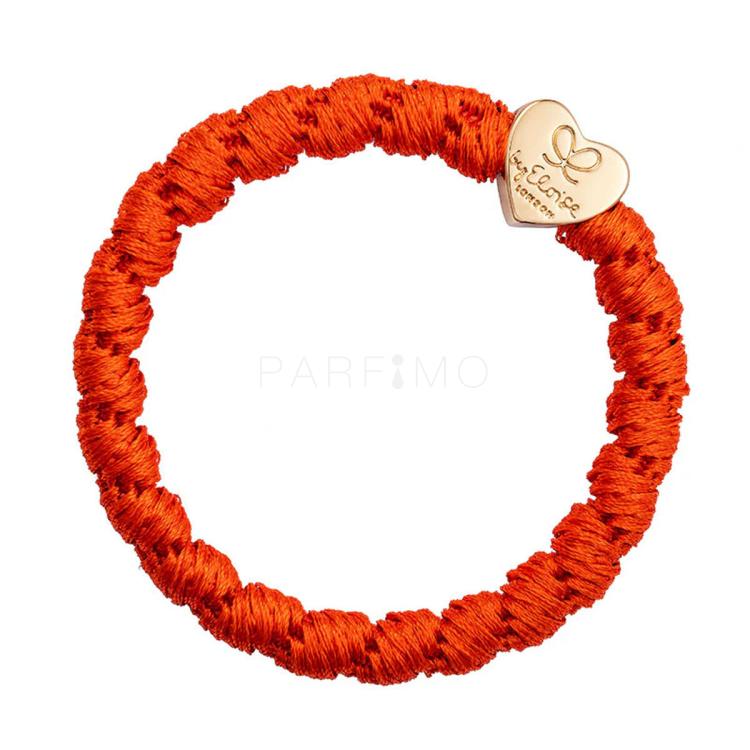 By Eloise London Woven Gold Heart Elastice de păr pentru femei 1 buc Nuanţă Red Orange