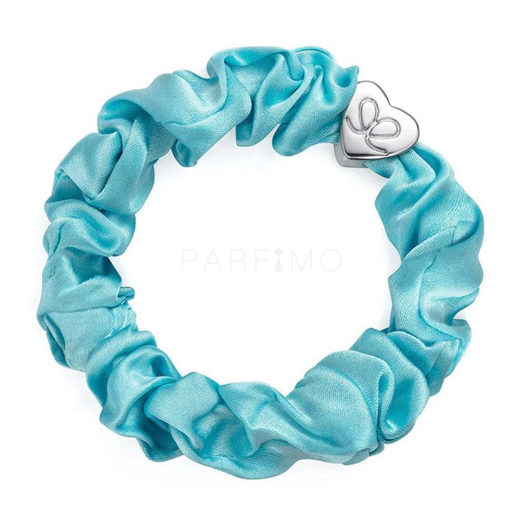 By Eloise London Silk Scrunchie Silver Heart Elastice de păr pentru femei 1 buc Nuanţă Turquoise