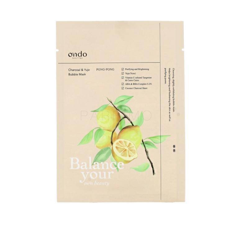 Ondo Beauty 36.5 PONG-PONG Charcoal and Yuja Bubble Mask Mască de față 25 g