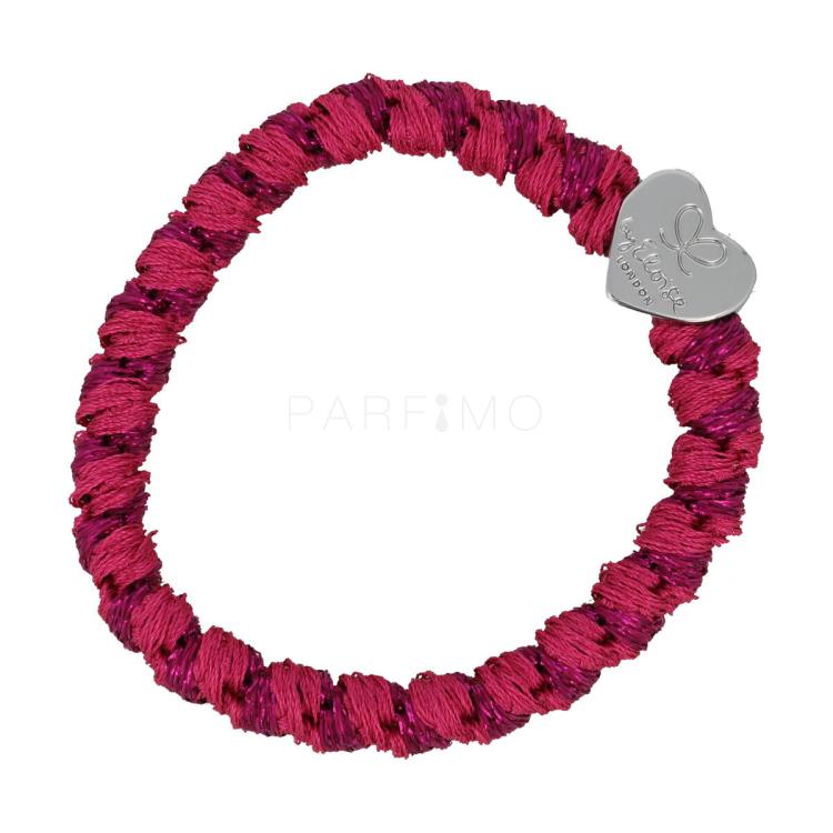 By Eloise London Woven Silver Heart Elastice de păr pentru femei 1 buc Nuanţă Magenta