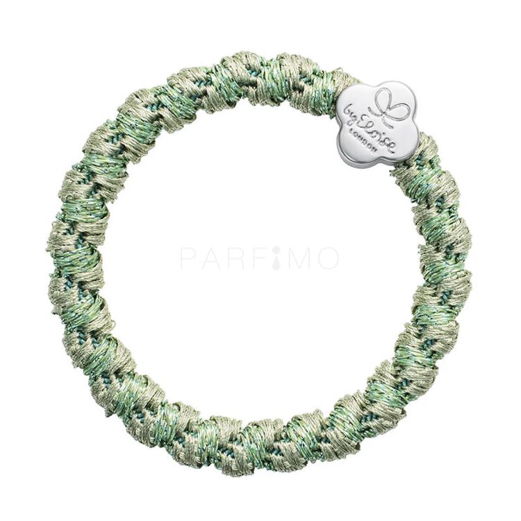 By Eloise London Woven Silver Quatrefoil Elastice de păr pentru femei 1 buc Nuanţă Pistachio