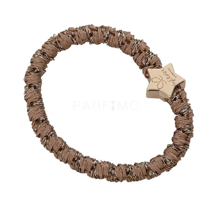 By Eloise London Woven Gold Star Suede Elastice de păr pentru femei 1 buc Nuanţă Suede
