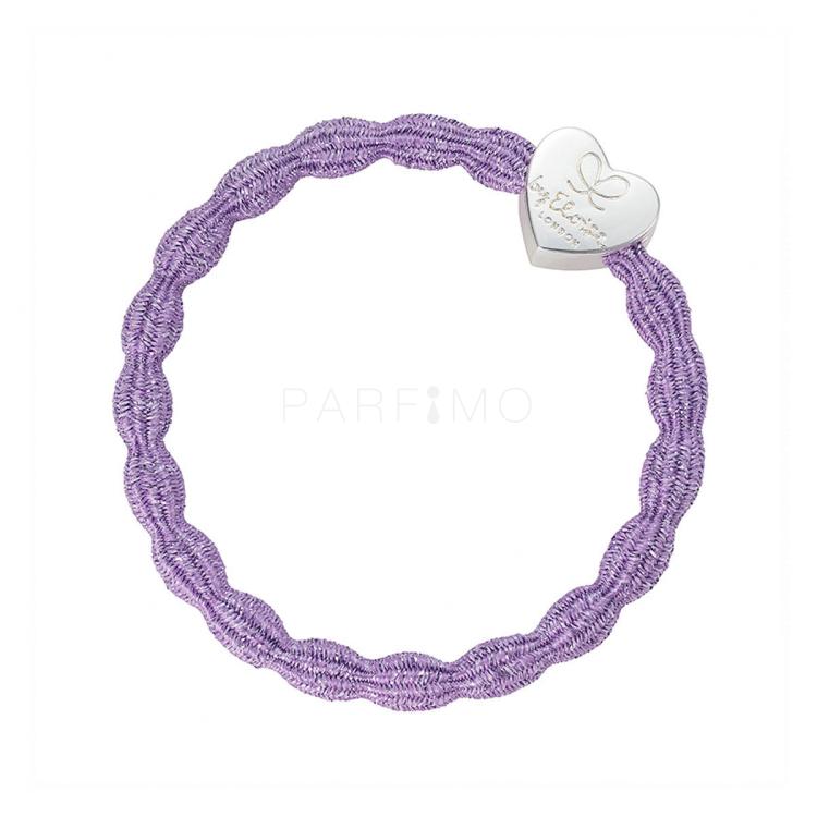 By Eloise London Metallic Silver Heart Elastice de păr pentru femei 1 buc Nuanţă Lilac