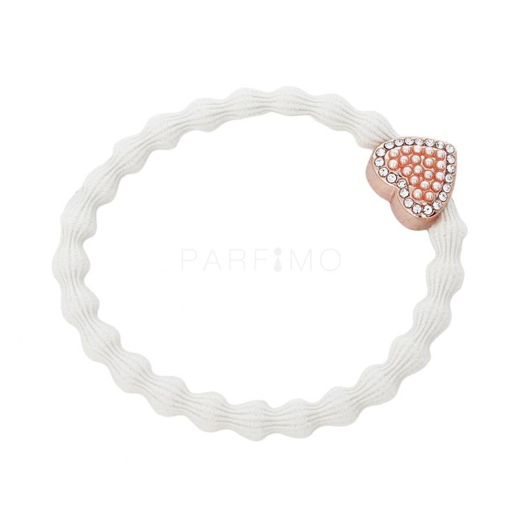 By Eloise London Rose Gold Bling Heart Elastice de păr pentru femei 1 buc Nuanţă Cream