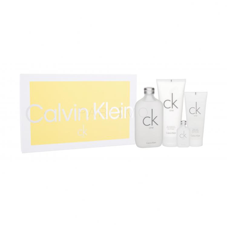 Calvin Klein CK One Set cadou Apa de toaleta 200 ml + Lotiune de corp 200 ml + Gel de dus 100 ml + Apa de toaleta 15 ml
