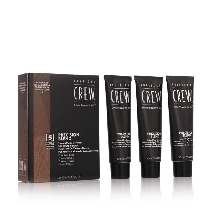 American Crew Precision Blend Natural Grey Blending Hair Color Vopsea de păr pentru bărbați 3x40 ml Nuanţă 5-6 Medium Ash