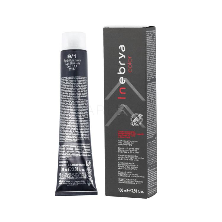 Inebrya Color Vopsea de păr 100 ml Nuanţă 9/1 Very Light Blonde Ash - Old Cover