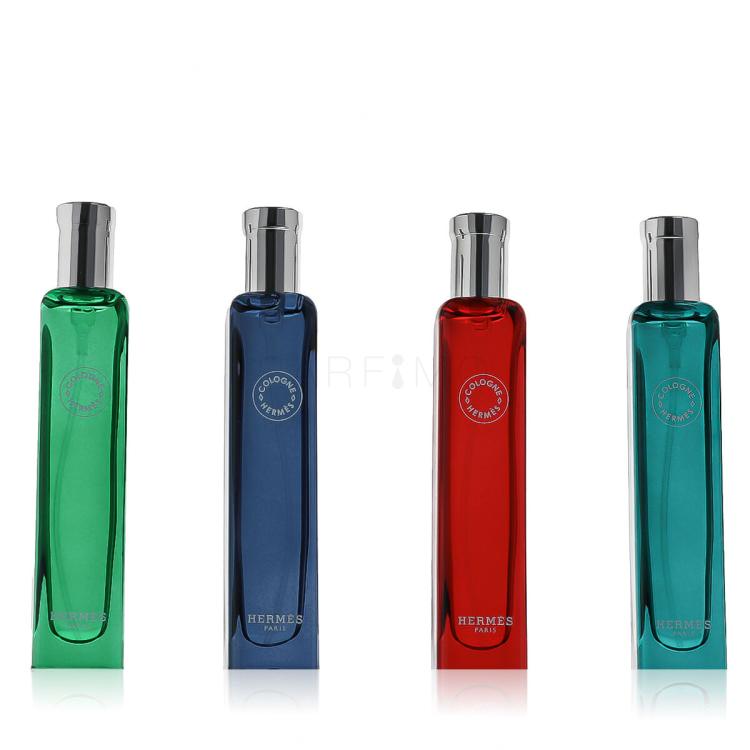 Hermes Colognes Collection Set cadou apă de colonie Eau de Basilic Pourpre 15 ml + apă de colonie Eau de Citron Noir 15 ml + apă de colonie Eau de Rhubarbe Écarlate 15 ml + apă de colonie Eau D&#039;Orange Verte 15 ml