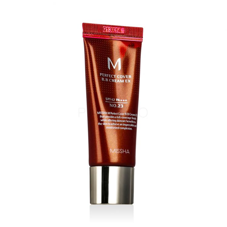 Missha M Perfect Cover BB Cream EX SPF42 Cremă BB pentru femei 20 ml Nuanţă No.23 Natural Beige