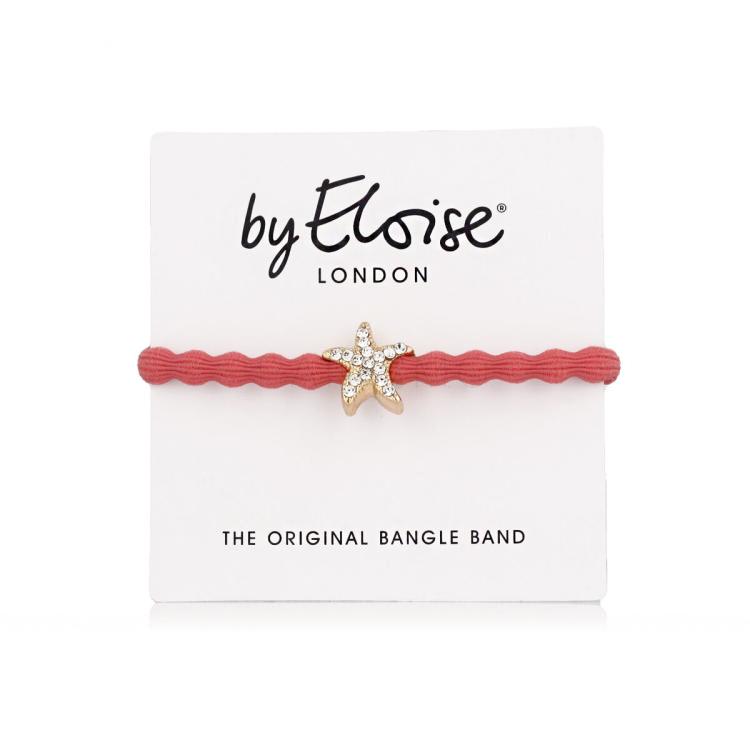 By Eloise London Bling Charms Starfish Elastice de păr pentru femei 1 buc Nuanţă Coral