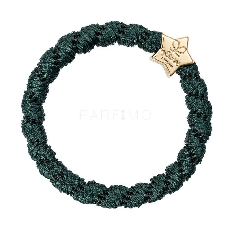 By Eloise London Woven Gold Star Elastice de păr pentru femei 1 buc Nuanţă Bottle Green