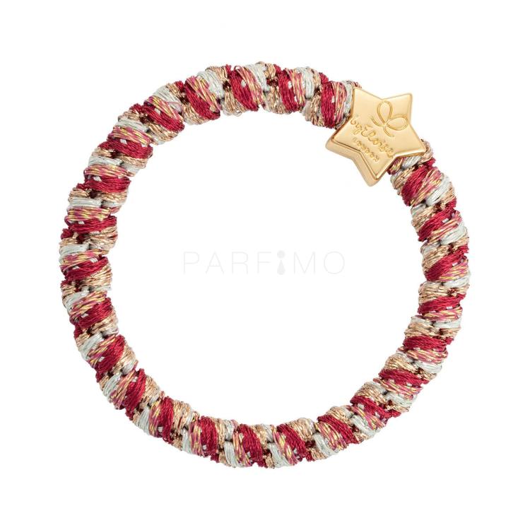 By Eloise London Woven Gold Star Elastice de păr pentru femei 1 buc Nuanţă Candy Cane