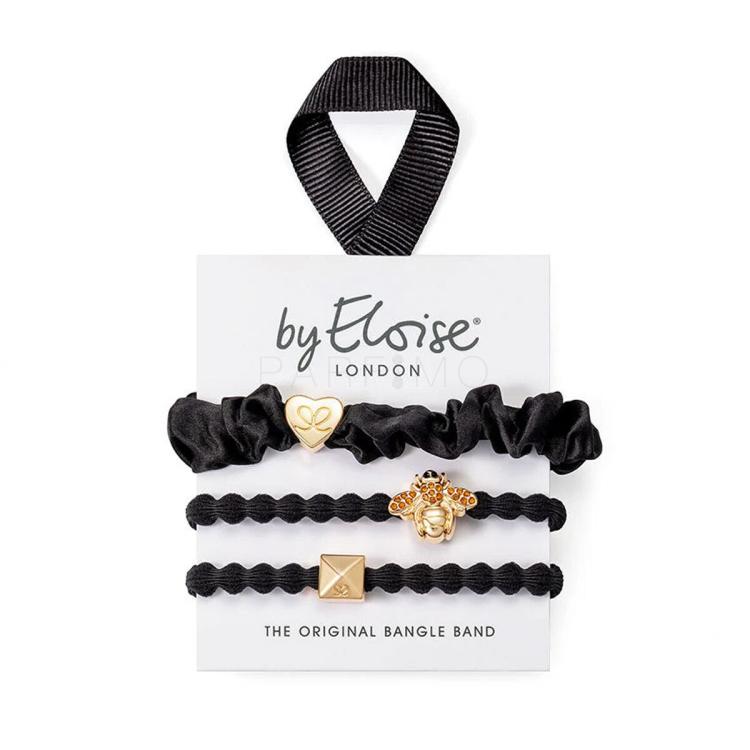 By Eloise London Set Bee Black Elastice de păr pentru femei 1 buc