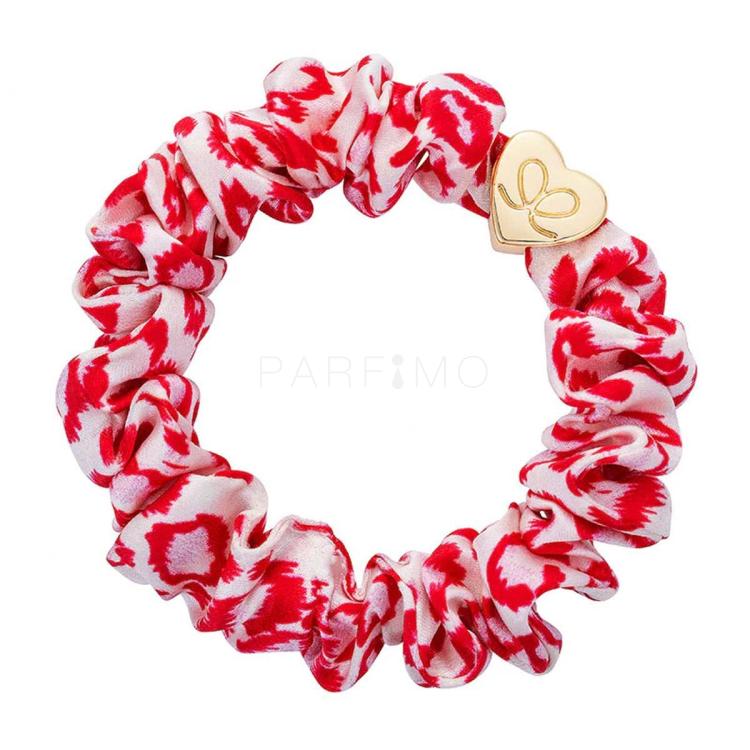 By Eloise London Silk Scrunchie Gold Heart Elastice de păr pentru femei 1 buc Nuanţă Red Leopard