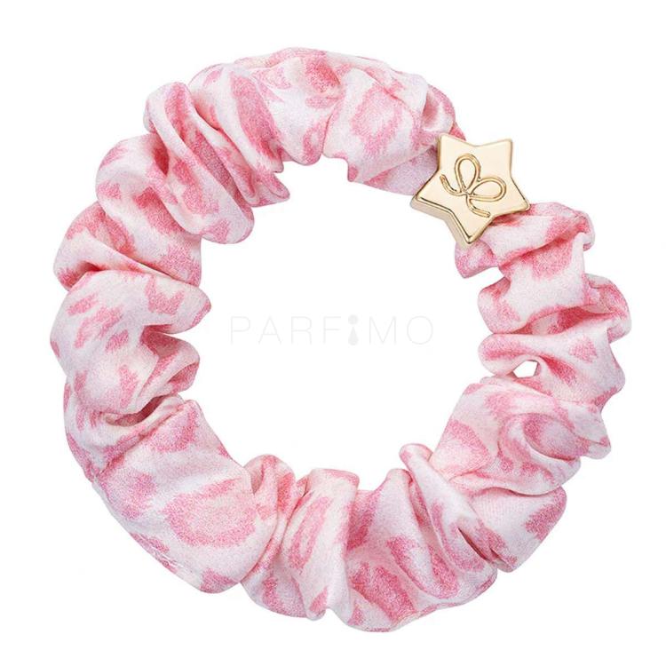 By Eloise London Silk Scrunchie Gold Star Elastice de păr pentru femei 1 buc Nuanţă Pink Leopard