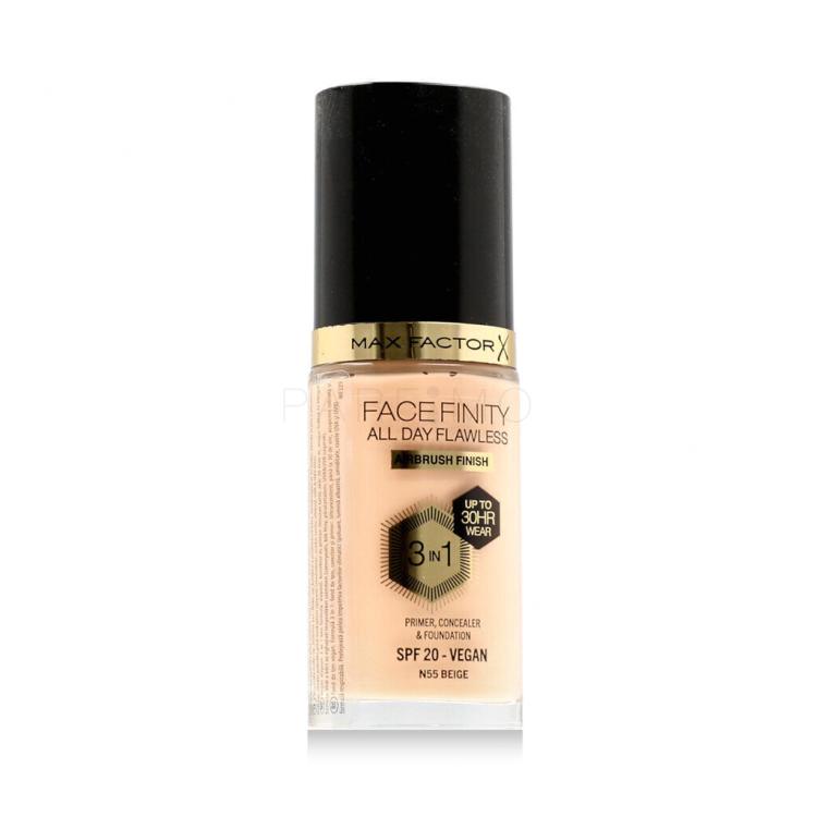 Max Factor Facefinity All Day Flawless SPF20 Fond de ten pentru femei 30 ml Nuanţă N55 Beige