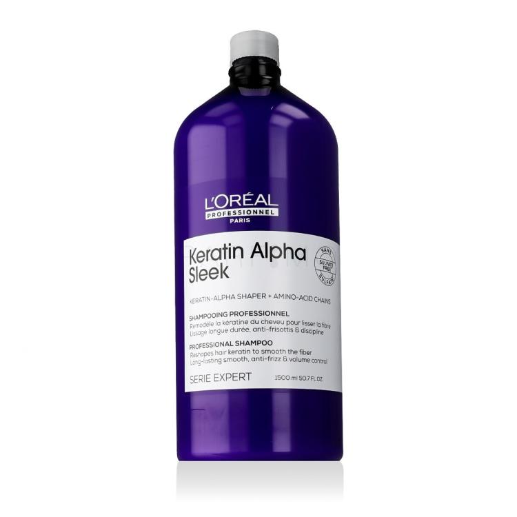 L'Oréal Professionnel Keratin Alpha Sleek Professional Shampoo Șampon pentru femei 1500 ml