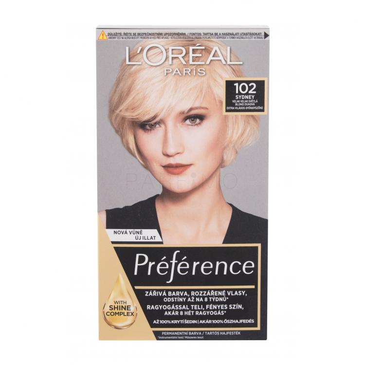 L&#039;Oréal Paris Préférence Vopsea de păr pentru femei 60 ml Nuanţă 102