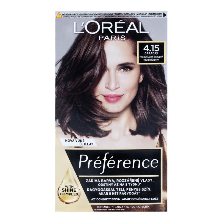 L&#039;Oréal Paris Préférence Vopsea de păr pentru femei 60 ml Nuanţă 4,15-M1 Caracas