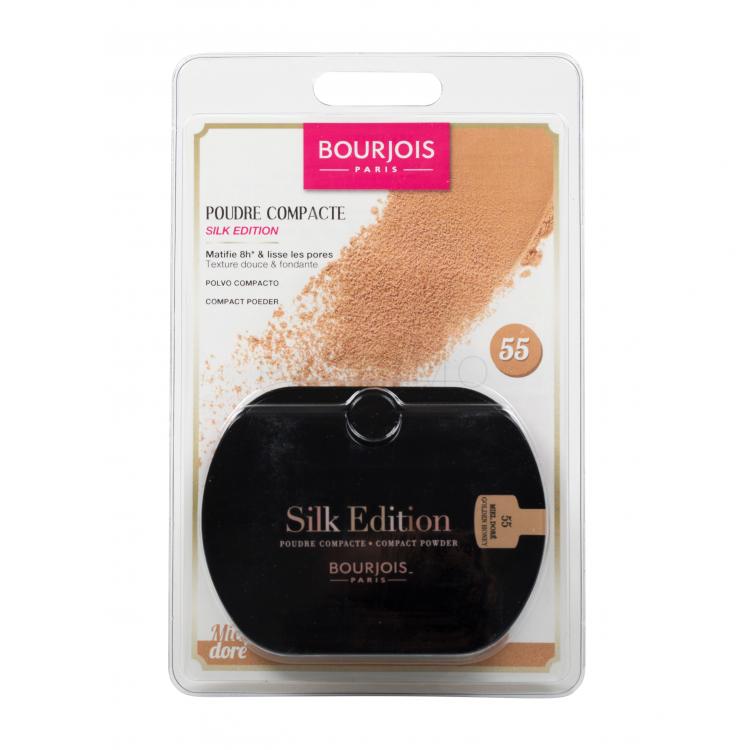 BOURJOIS Paris Silk Edition Compact Powder Pudră pentru femei 9 g Nuanţă 55 Golden Honey