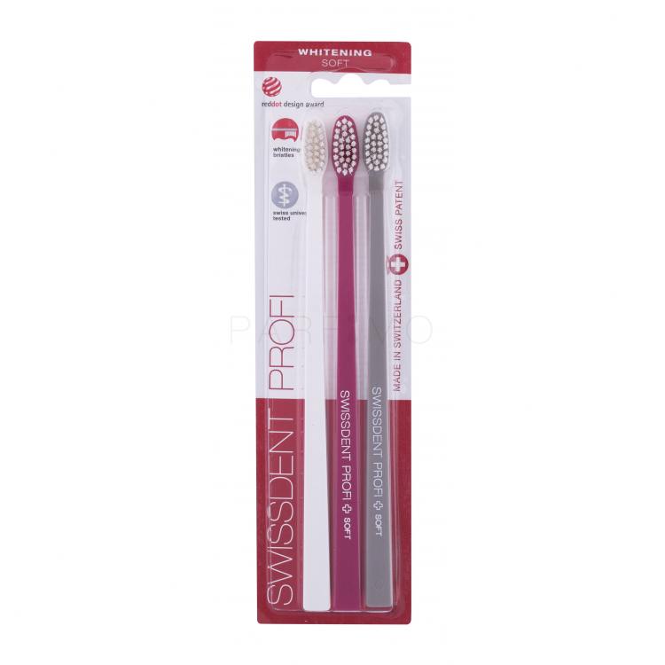 Swissdent Profi Whitening Trio Soft Periuțe de dinți 3 buc Nuanţă White, Pink, Grey