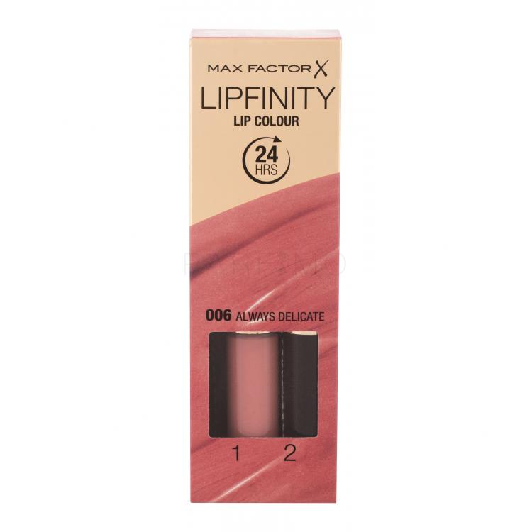 Max Factor Lipfinity Lip Colour Ruj de buze pentru femei 4,2 g Nuanţă 006 Always Delicate