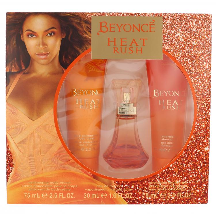 Beyonce Heat Rush Set cadou apa de toaleta 30 ml + lotiune de corp 75 ml + gel de dus 75 ml
