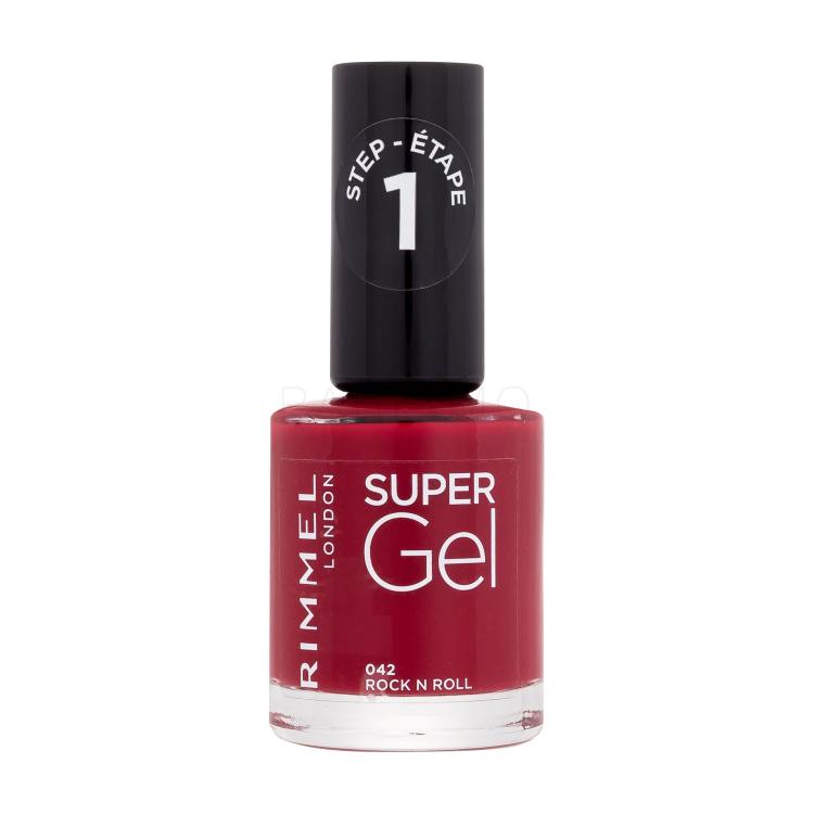 Rimmel London Super Gel STEP1 Lac de unghii pentru femei 12 ml Nuanţă 042 Rock n Roll