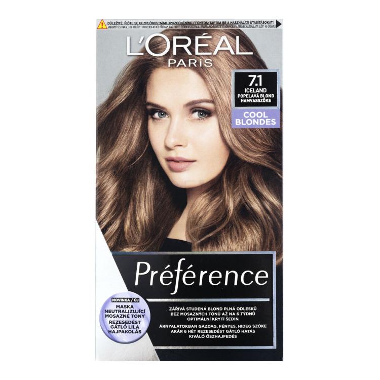 L&#039;Oréal Paris Préférence Récital Vopsea de păr pentru femei 60 ml Nuanţă 7.1 Island