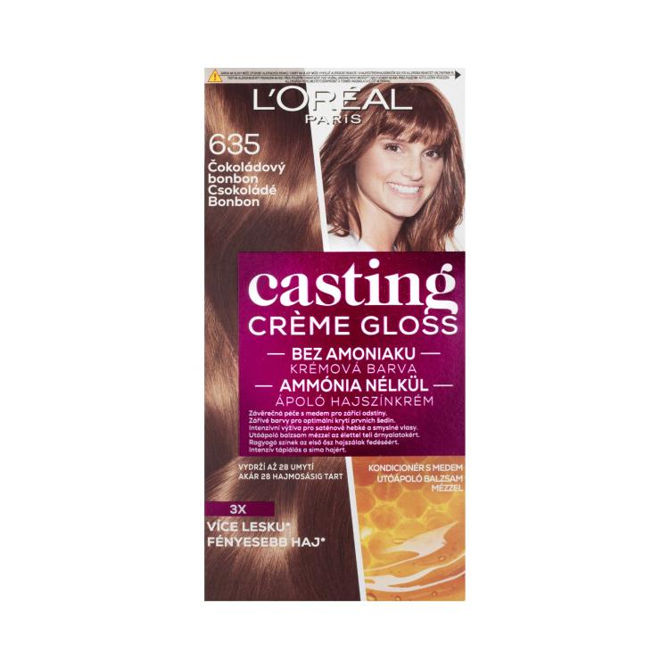 L&#039;Oréal Paris Casting Creme Gloss Vopsea de păr pentru femei 48 ml Nuanţă 635 Chocolate Bonbon