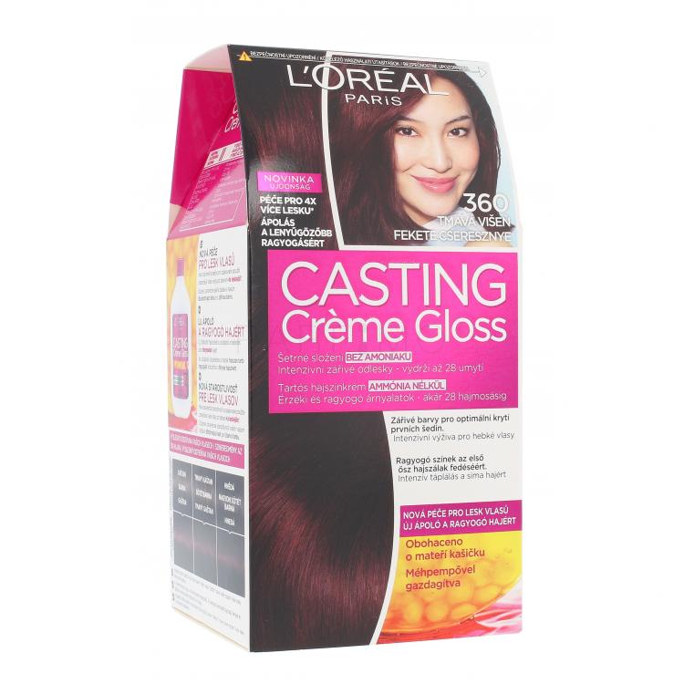 L&#039;Oréal Paris Casting Creme Gloss Vopsea de păr pentru femei 48 ml Nuanţă 360 Black Cherry