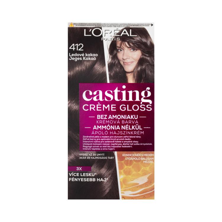 L&#039;Oréal Paris Casting Creme Gloss Vopsea de păr pentru femei 48 ml Nuanţă 412 Iced Cocoa