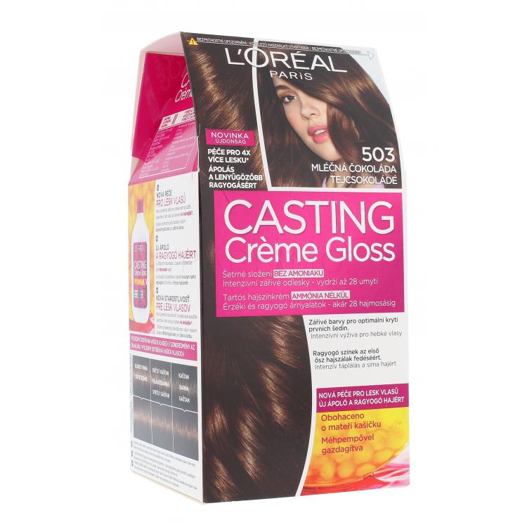 L&#039;Oréal Paris Casting Creme Gloss Vopsea de păr pentru femei 48 ml Nuanţă 503 Golden Chocolate