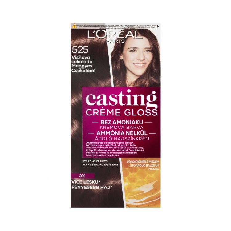 L&#039;Oréal Paris Casting Creme Gloss Vopsea de păr pentru femei 48 ml Nuanţă 525 Cherry Chocolate