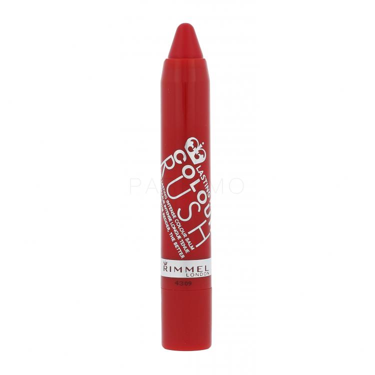 Rimmel London Lasting Finish Colour Rush Balm Creion de buze pentru femei 2,5 g Nuanţă 500 The Redder, The Better