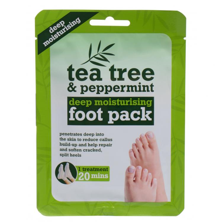 Xpel Tea Tree Tea Tree &amp; Peppermint Deep Moisturising Foot Pack Mască de picioare pentru femei 1 buc