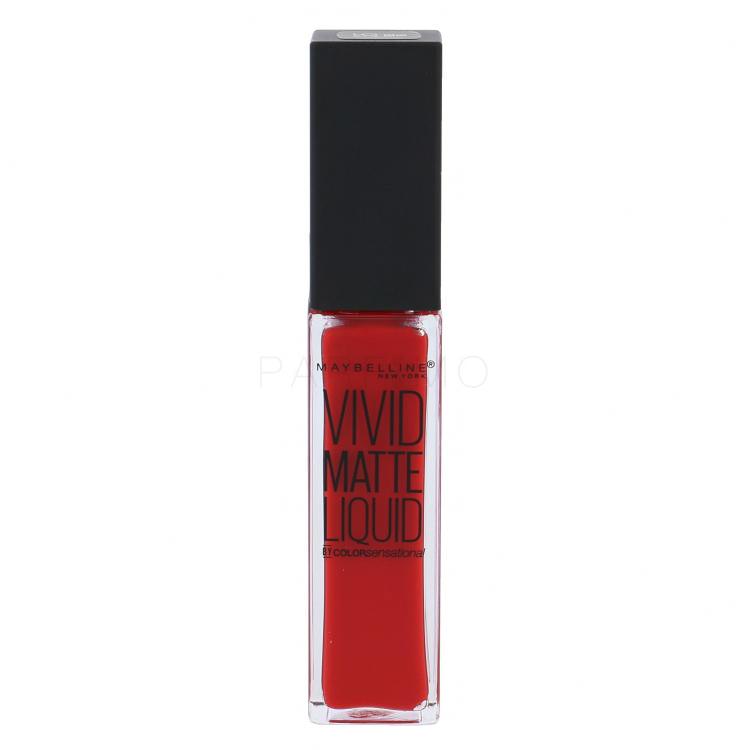 Maybelline Color Sensational Vivid Matte Liquid Ruj de buze pentru femei 8 ml Nuanţă 35 Rebel Red