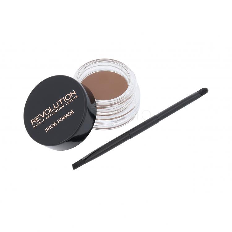 Makeup Revolution London Brow Pomade With Double Ended Brush Gel și ceară pentru femei 2,5 g Nuanţă Soft Brown