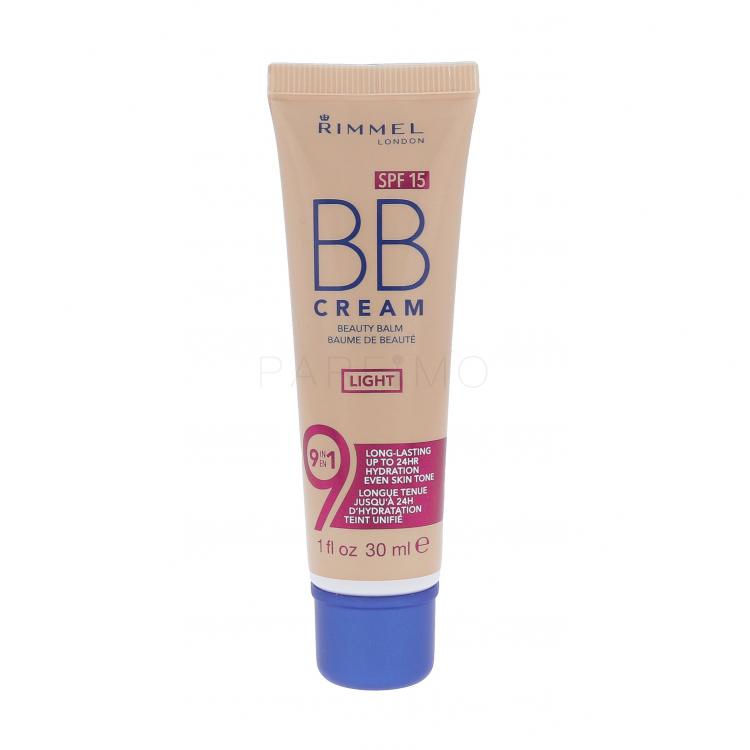 Rimmel London BB Cream 9in1 SPF15 Cremă BB pentru femei 30 ml Nuanţă Light