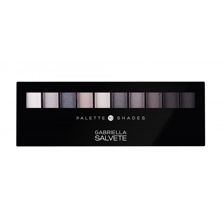 Gabriella Salvete Palette 10 Shades Fard de pleoape pentru femei 12 g Nuanţă 03 Grey
