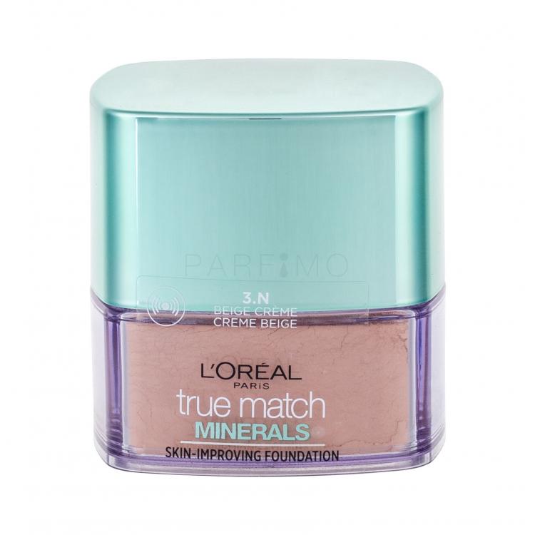 L&#039;Oréal Paris True Match Minerals Skin-Improving Fond de ten pentru femei 10 g Nuanţă 3.N Creme Beige
